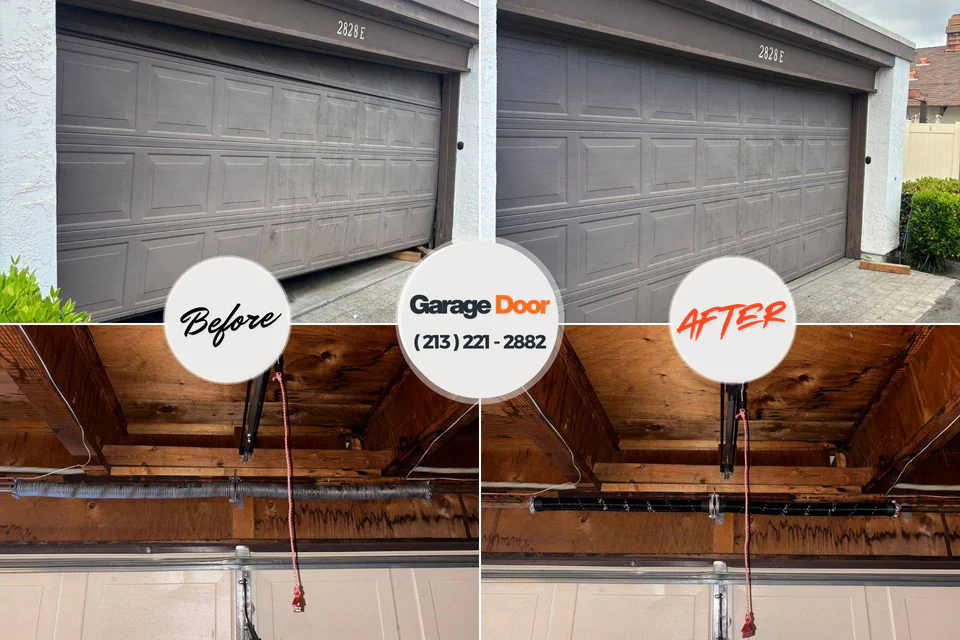 Before and after: garage door repair Big Lake, WA
